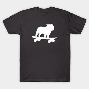 Skateboarding Bulldog | Cool Skater Dog Silhouette T-Shirt